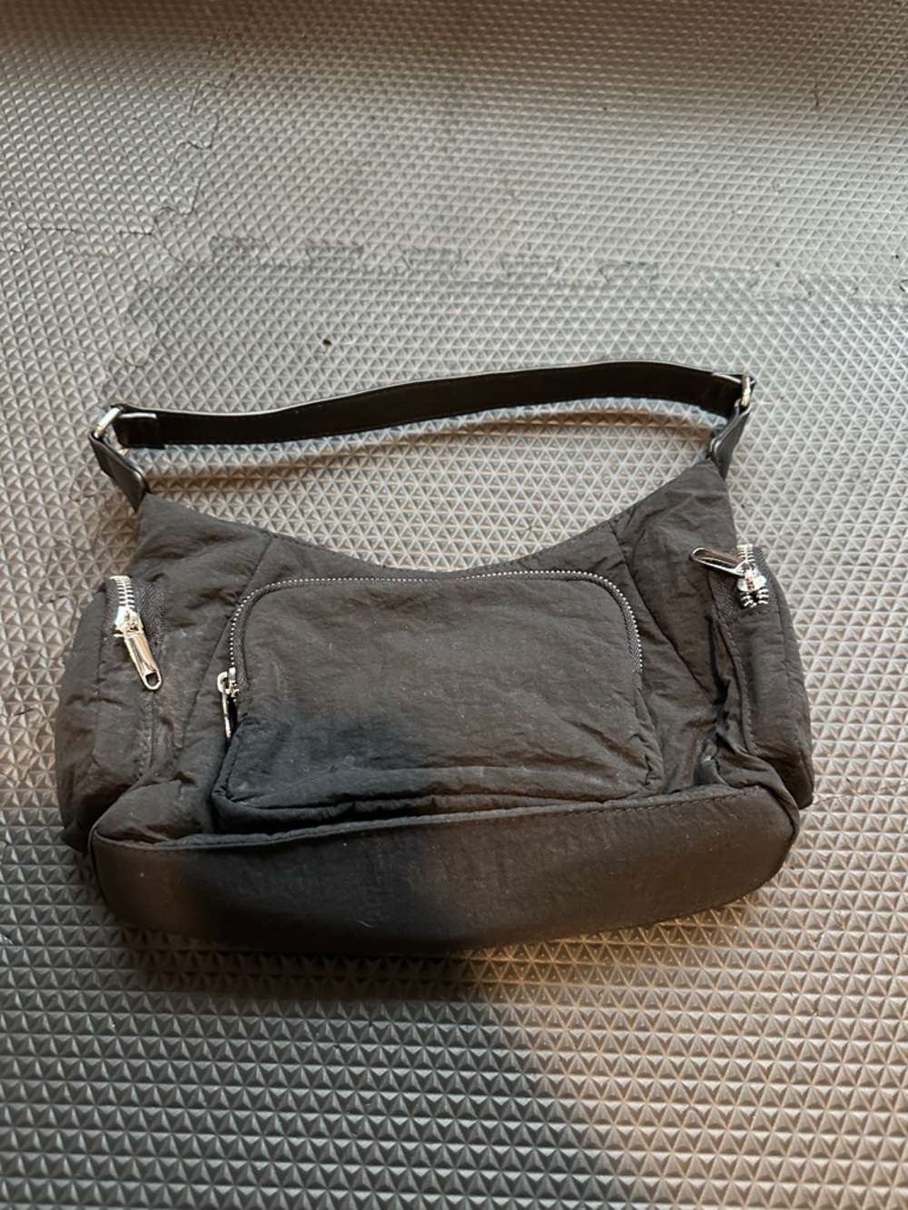 wild fable Black Shoulder Bag with Silver Hardware